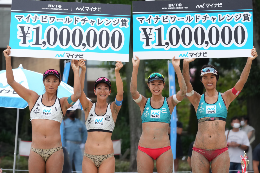 前半期の「マイナビワールドチャレンジ賞」男女４チームが表彰される